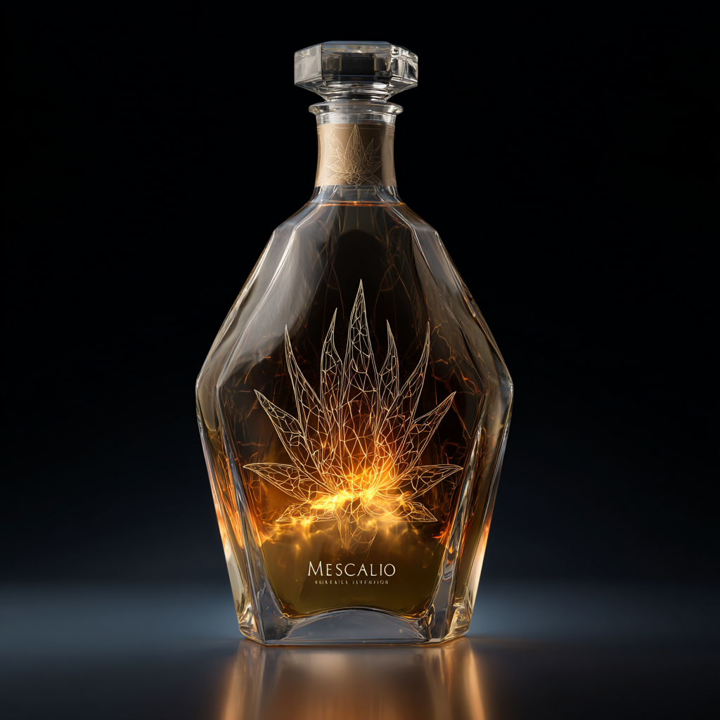 Estudio A — decantador de cristal con agave grabada